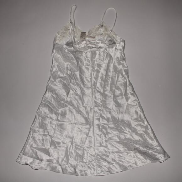 Vintage Intimo Amore White Slip Dress With Lace And Beaded Neckline Size XS - Picture 2 of 3